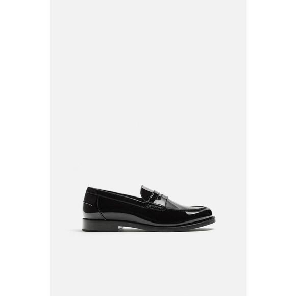 NWOT Zara faux leather penny loafers - Picture 1 of 6